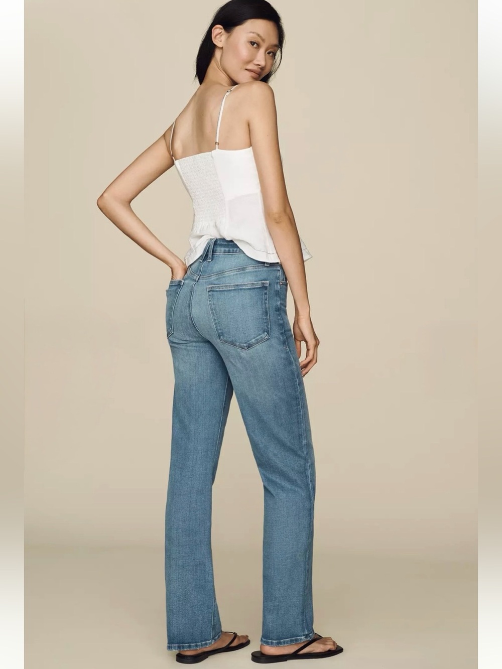 New Good American Good True Straight Stretch High-rise Jeans 32” Inseam